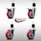 Service Caster 4'' SS Red Poly Swivel 1-7/8'' Expanding Stem Caster Set 2 Total Lock Brakes, 4PK SCC-SSEXTTL20S414-PPUB-RED-2-S-2-178 - alternate 3